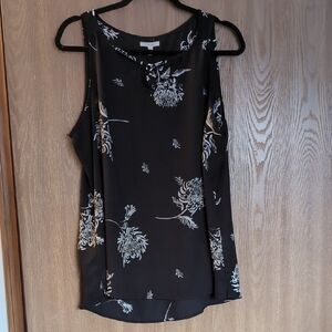 Maurices Black Floral Sleeveless Top